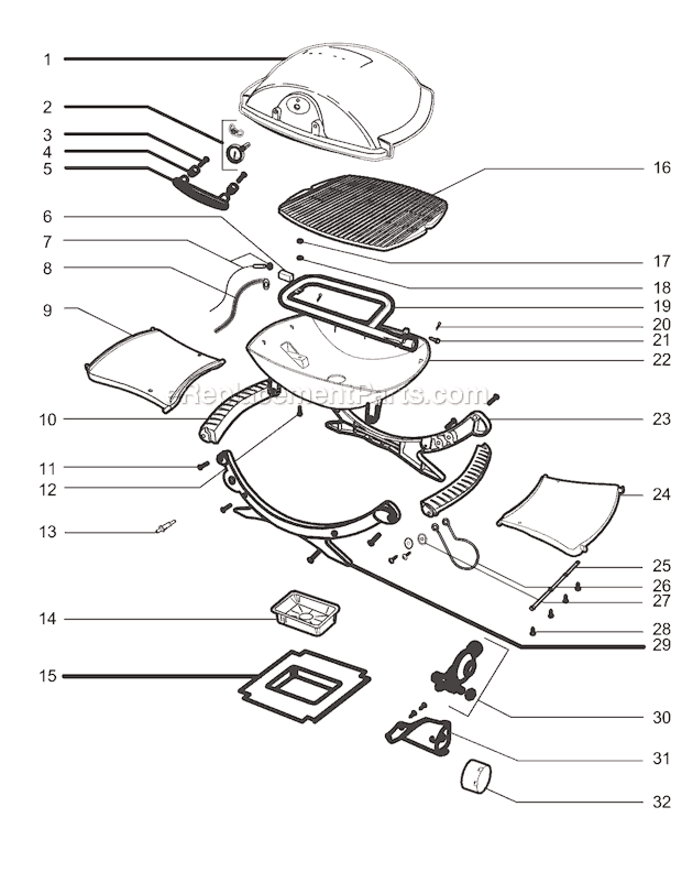 Page A Diagram and Parts List for 566001 2006 Weber Grill
