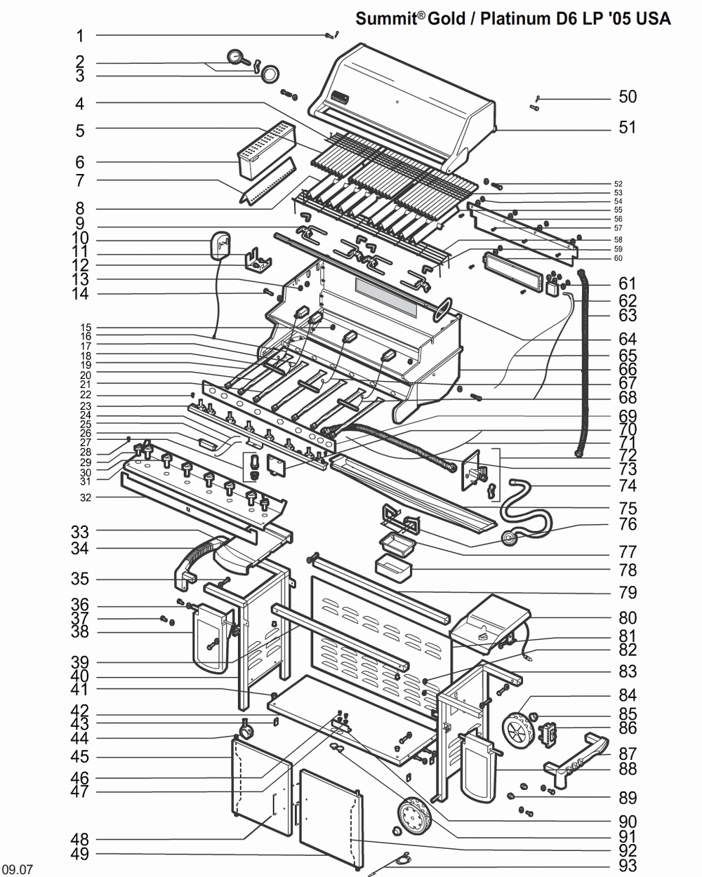 Diagram Diagram and Parts List for 5790009  Weber Grill