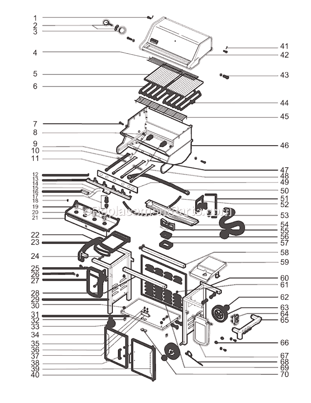 Page A Diagram and Parts List for 5720001 2005 Weber Grill