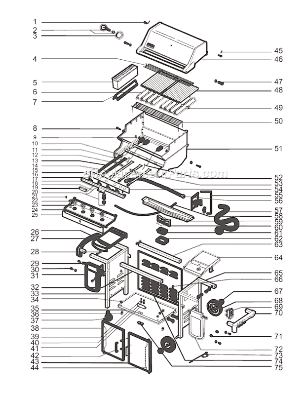 Page A Diagram and Parts List for 5730001 2005 Weber Grill