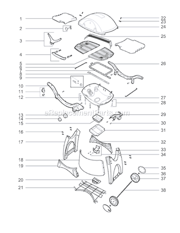 Page A Diagram and Parts List for 586002 2008 Weber Grill