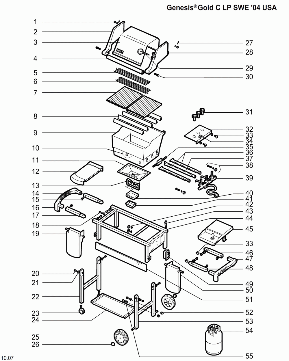 Diagram Diagram and Parts List for 6250009  Weber Grill