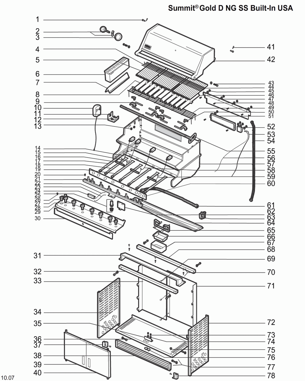 Diagram Diagram and Parts List for 5390509  Weber Grill