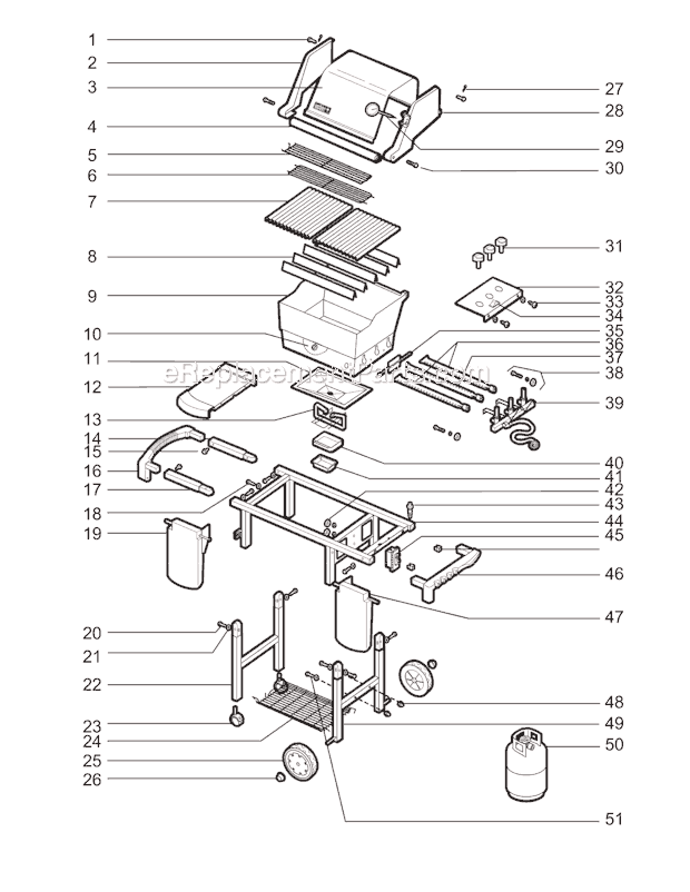 Page A Diagram and Parts List for 6221898  Weber Grill