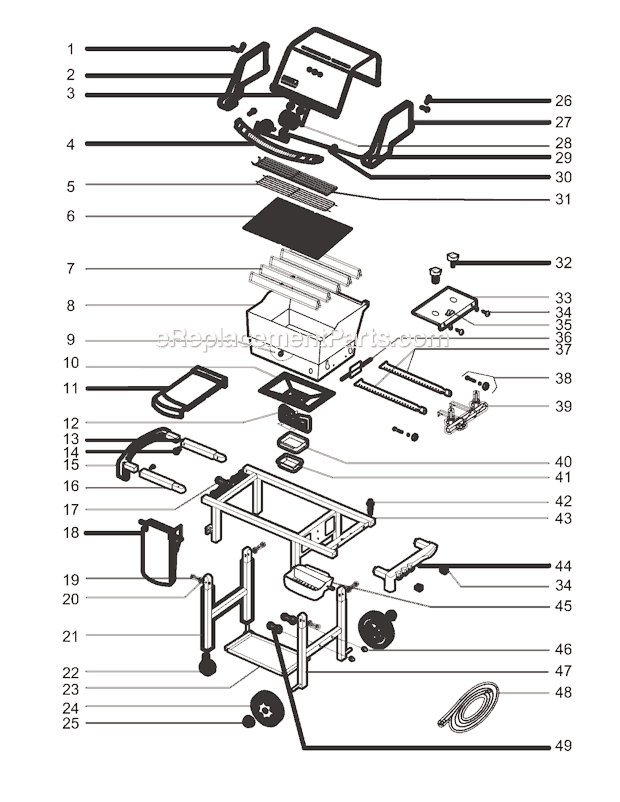 Page A Diagram and Parts List for 6311398 2004 Weber Grill