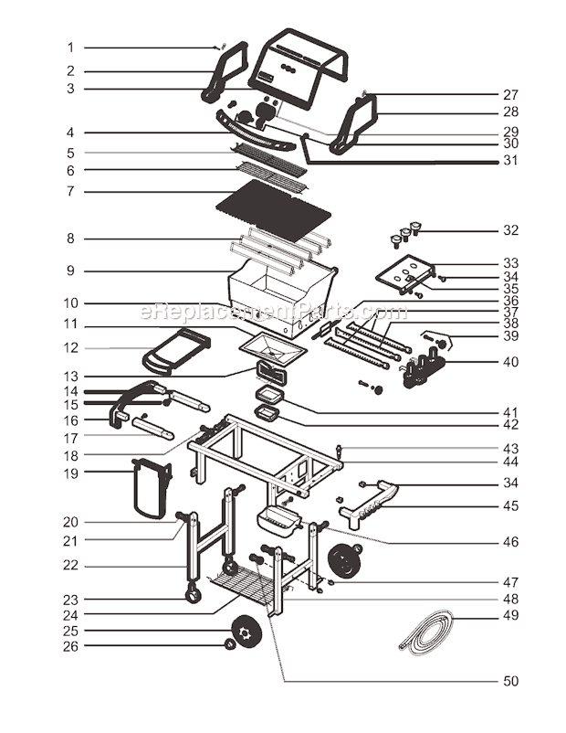 Page A Diagram and Parts List for 6321001 2004 Weber Grill