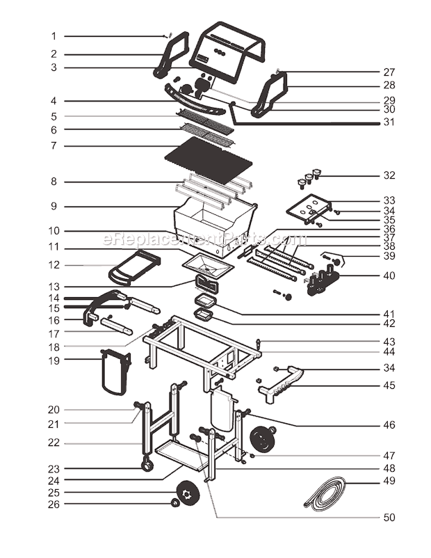 Page A Diagram and Parts List for 6321398 2004 Weber Grill