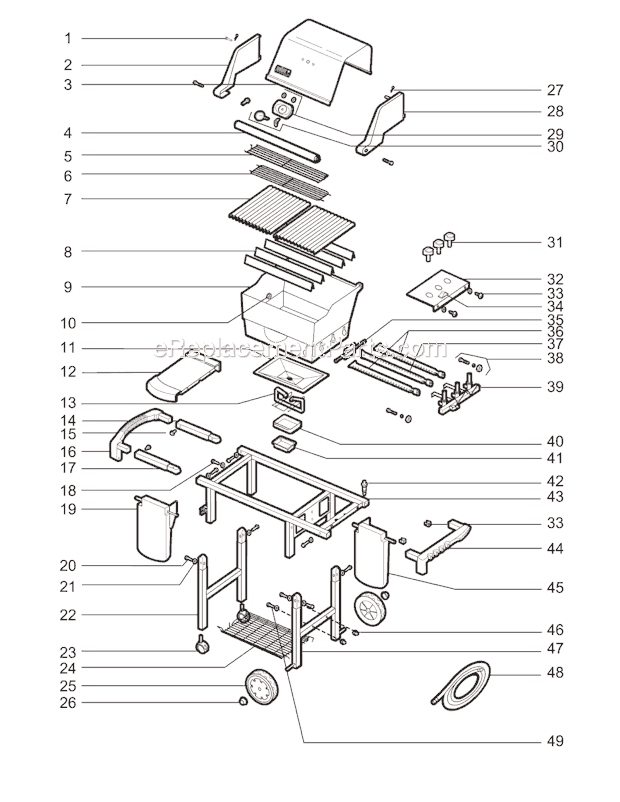 Page A Diagram and Parts List for 6321898  Weber Grill