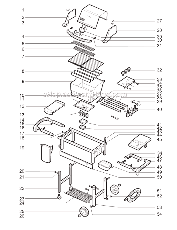 Page A Diagram and Parts List for 6331001  Weber Grill