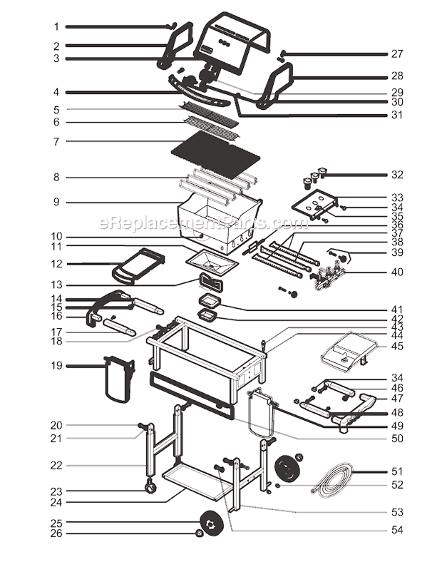 Page A Diagram and Parts List for 6331499 2004 Weber Grill