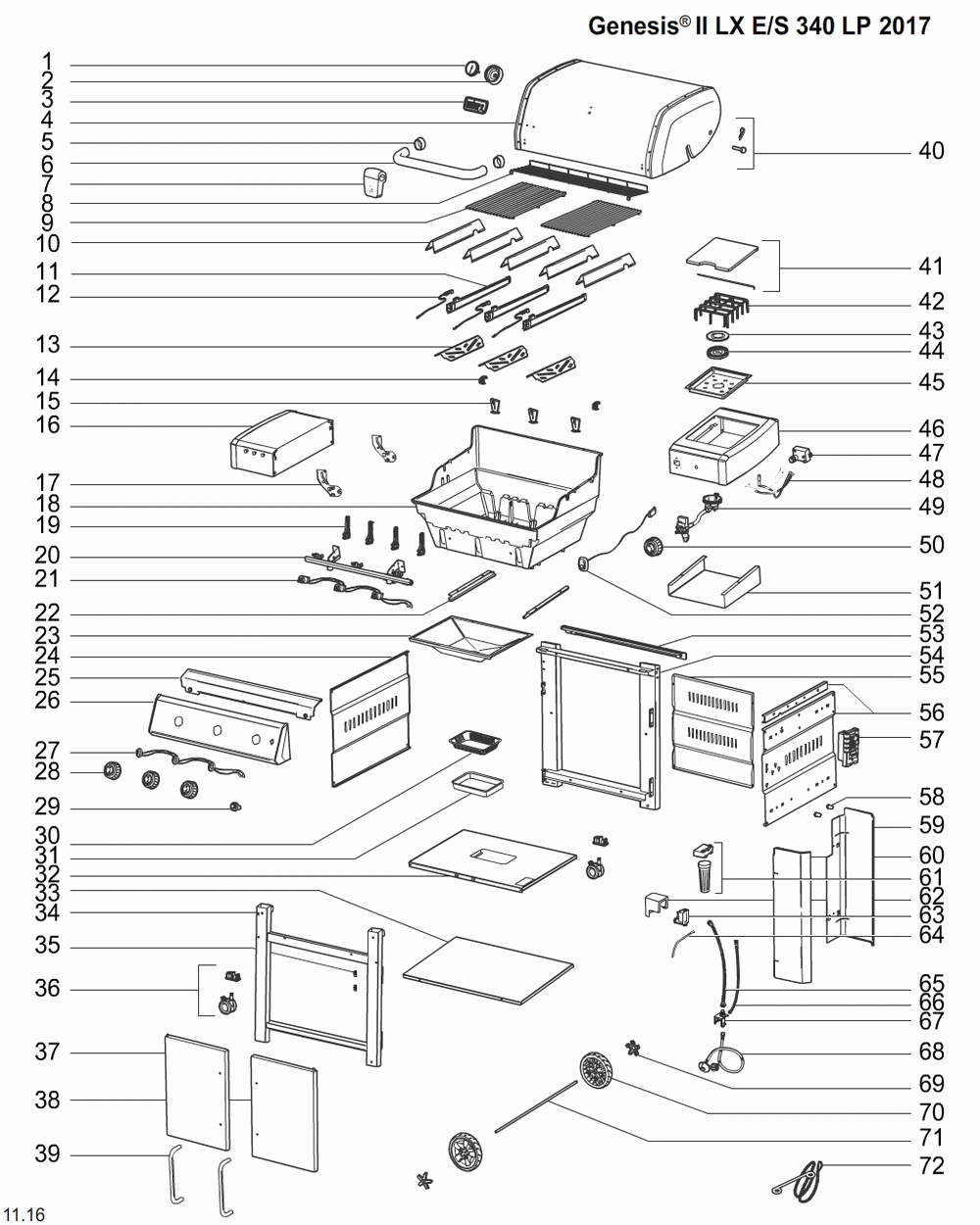 Diagram Diagram and Parts List for 61004201  Weber Grill