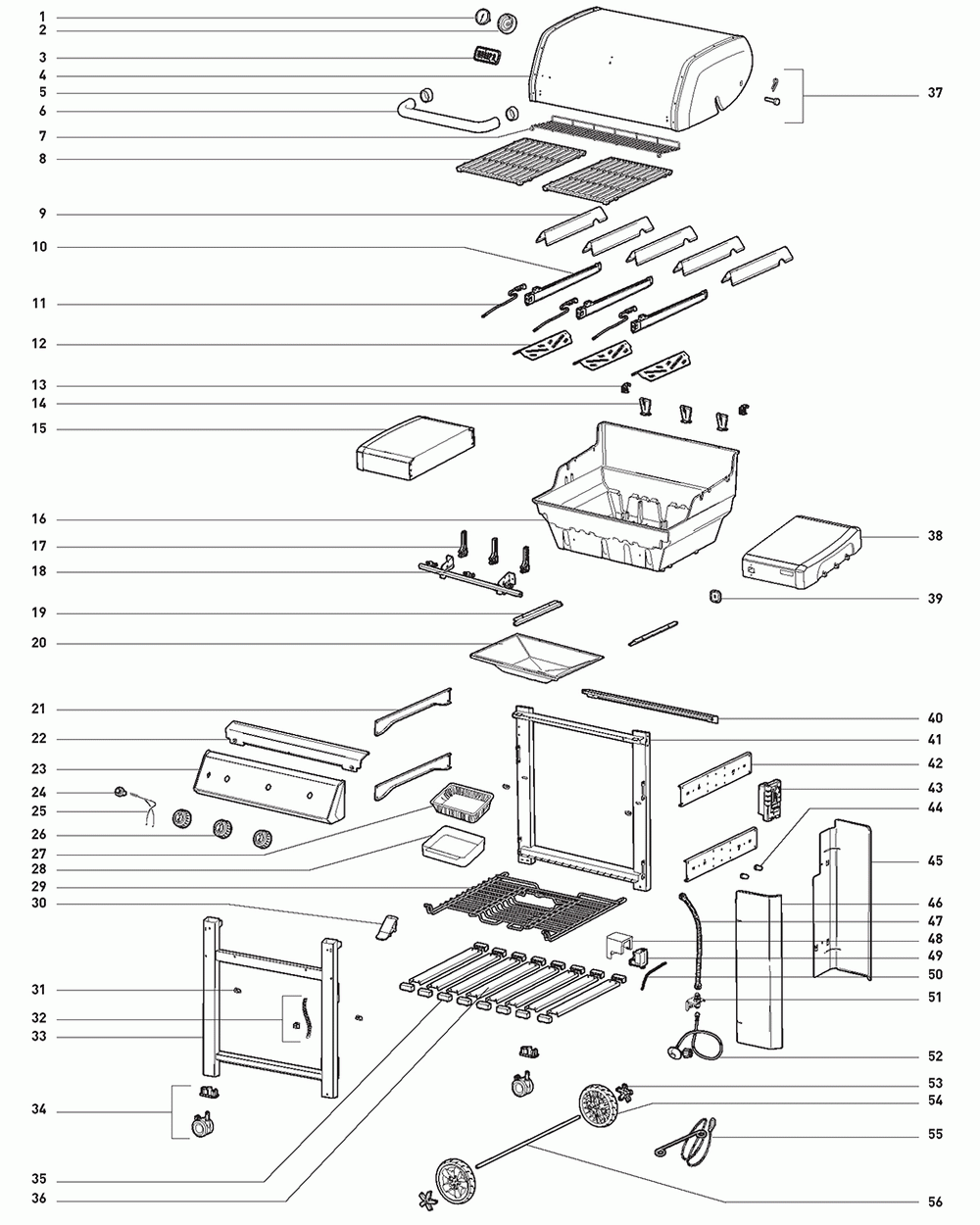 Diagram Diagram and Parts List for 61011001  Weber Grill