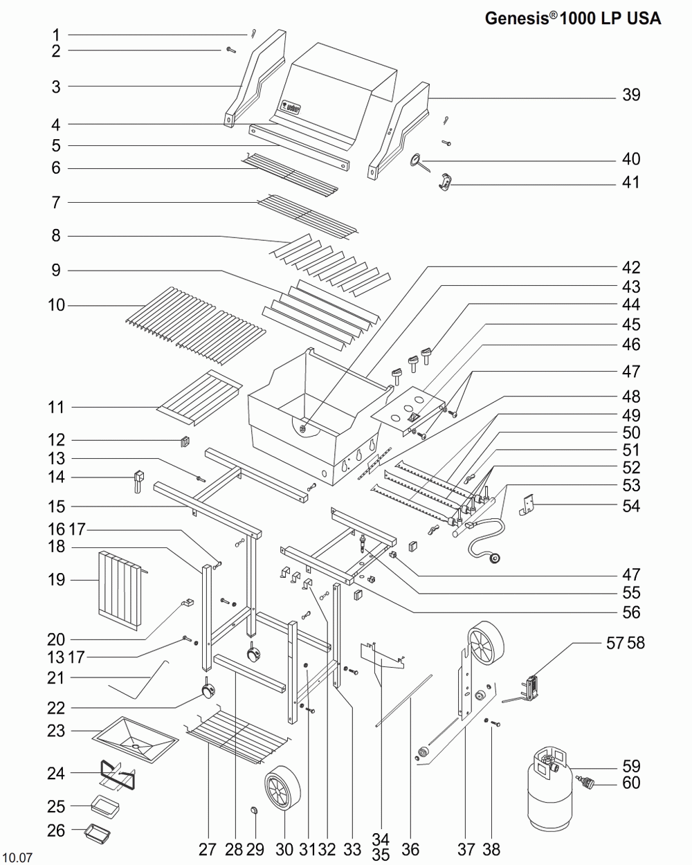 Diagram Diagram and Parts List for 211009  Weber Grill