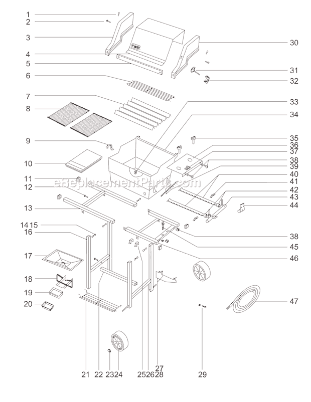 Page A Diagram and Parts List for 651201  Weber Grill