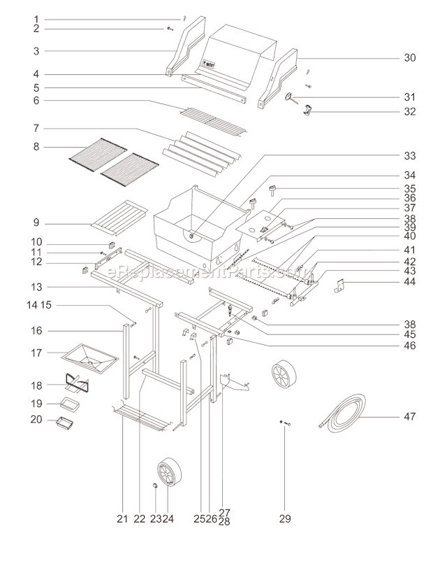 Page A Diagram and Parts List for 651701  Weber Grill