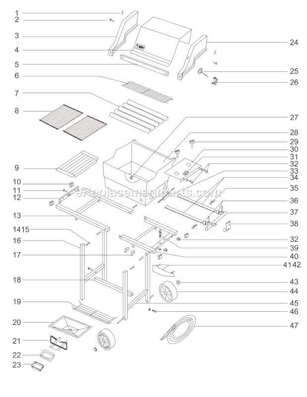 Page A Diagram and Parts List for 651798  Weber Grill