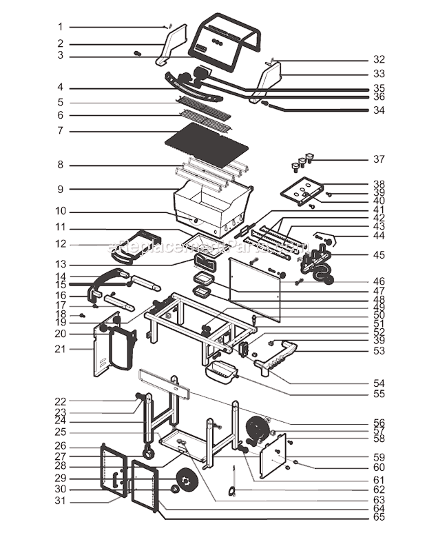 Page A Diagram and Parts List for 6721001 2005 Weber Grill