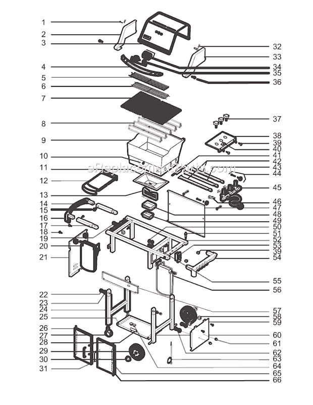 Page A Diagram and Parts List for 6721301 2005 Weber Grill