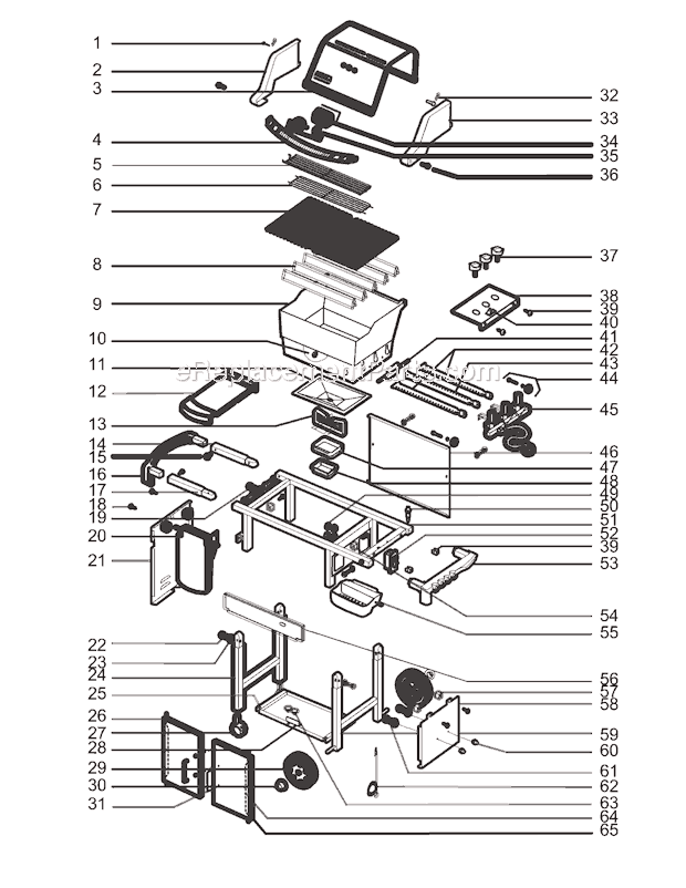 Page A Diagram and Parts List for 6721411 2005 Weber Grill