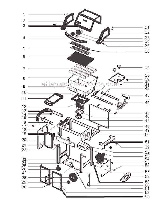 Page A Diagram and Parts List for 6811411 2005 Weber Grill