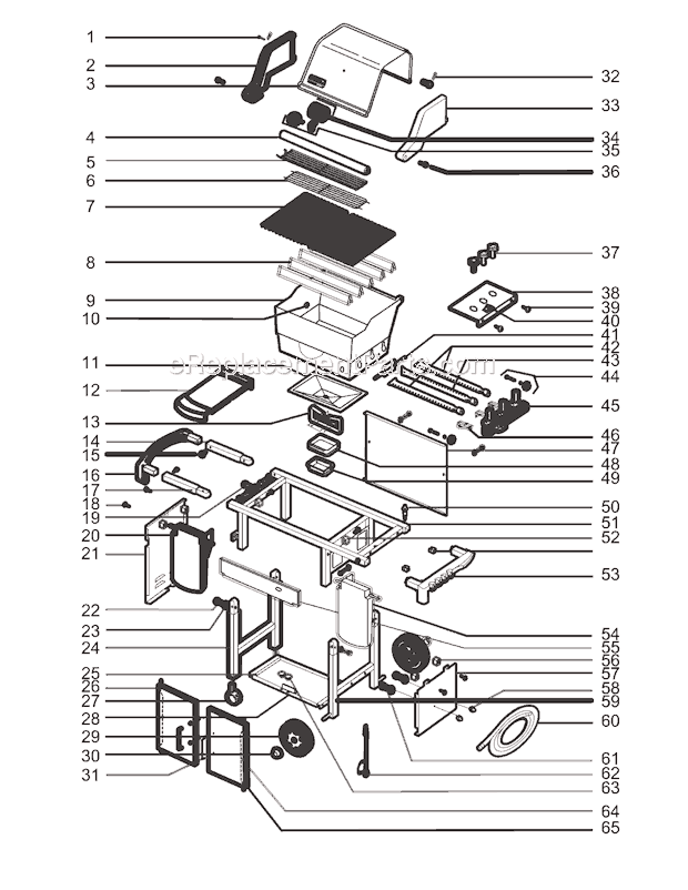 Page A Diagram and Parts List for 6820801 2005 Weber Grill