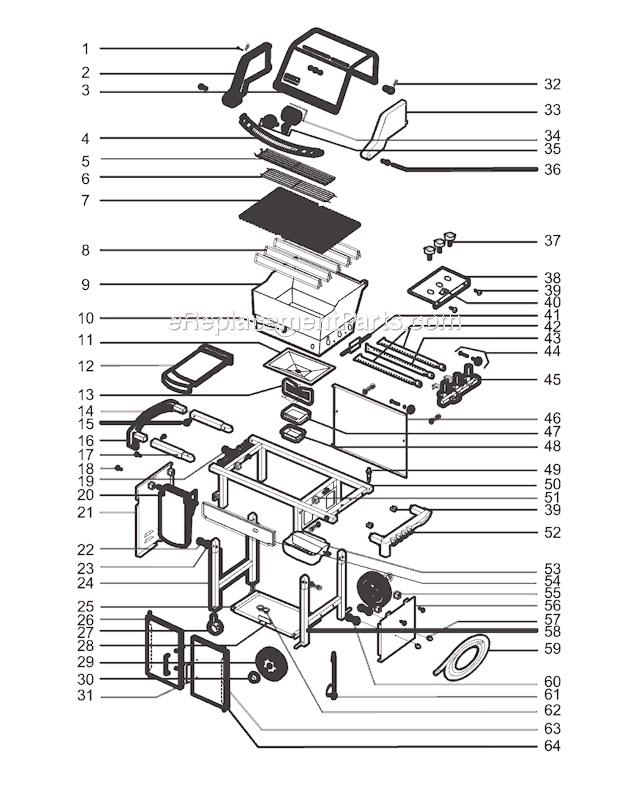 Page A Diagram and Parts List for 6821001 2005 Weber Grill