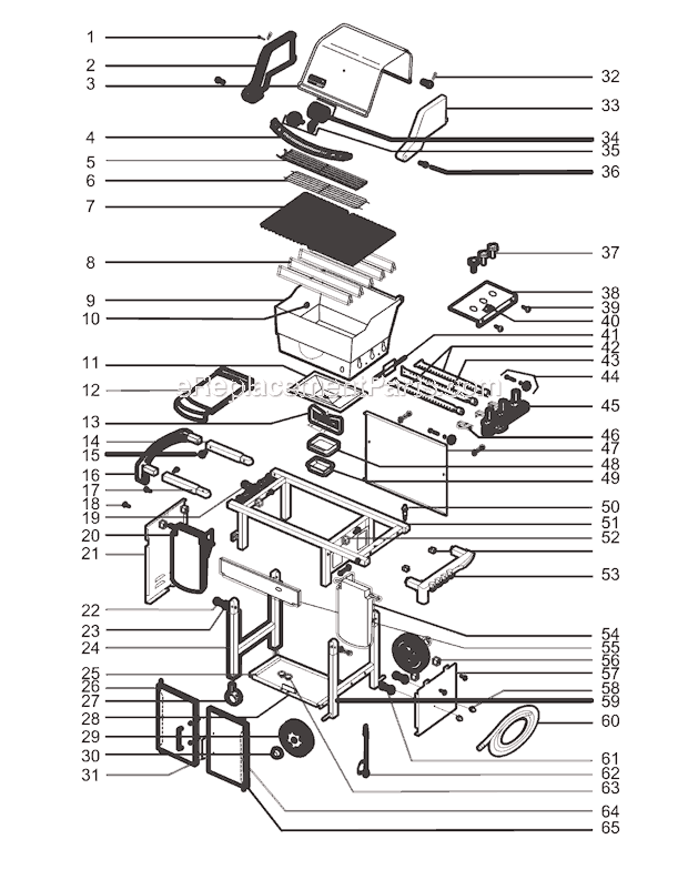 Page A Diagram and Parts List for 6821301 2005 Weber Grill