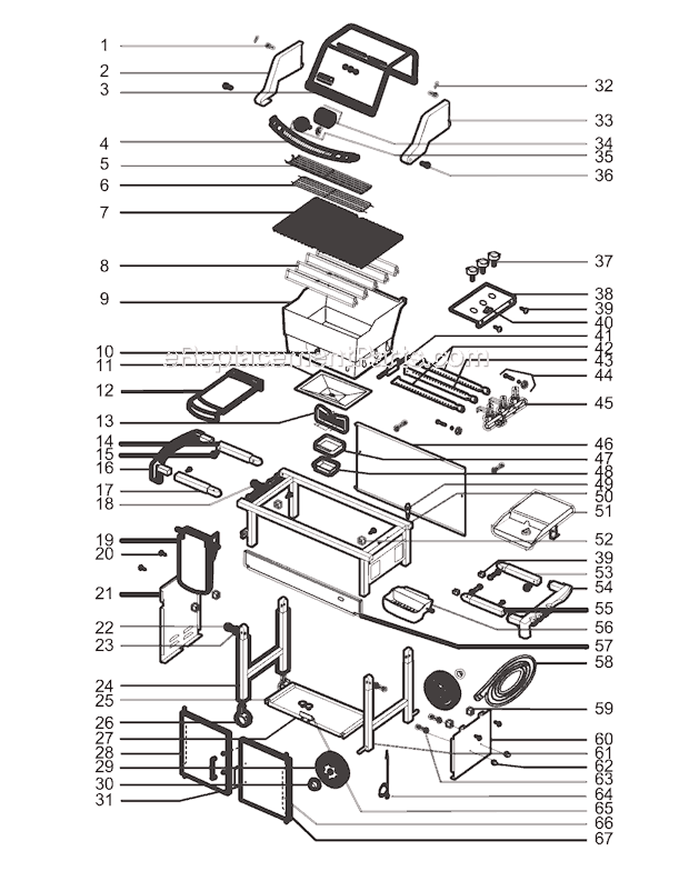 Page A Diagram and Parts List for 6831001 2005 Weber Grill