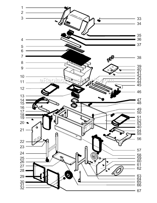 Page A Diagram and Parts List for 6840001 2005 Weber Grill