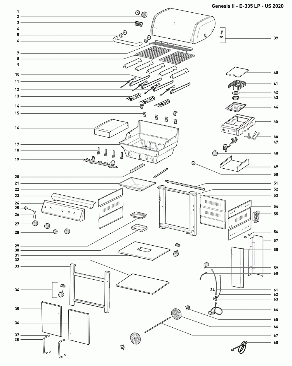 Diagram Diagram and Parts List for 61086001  Weber Grill