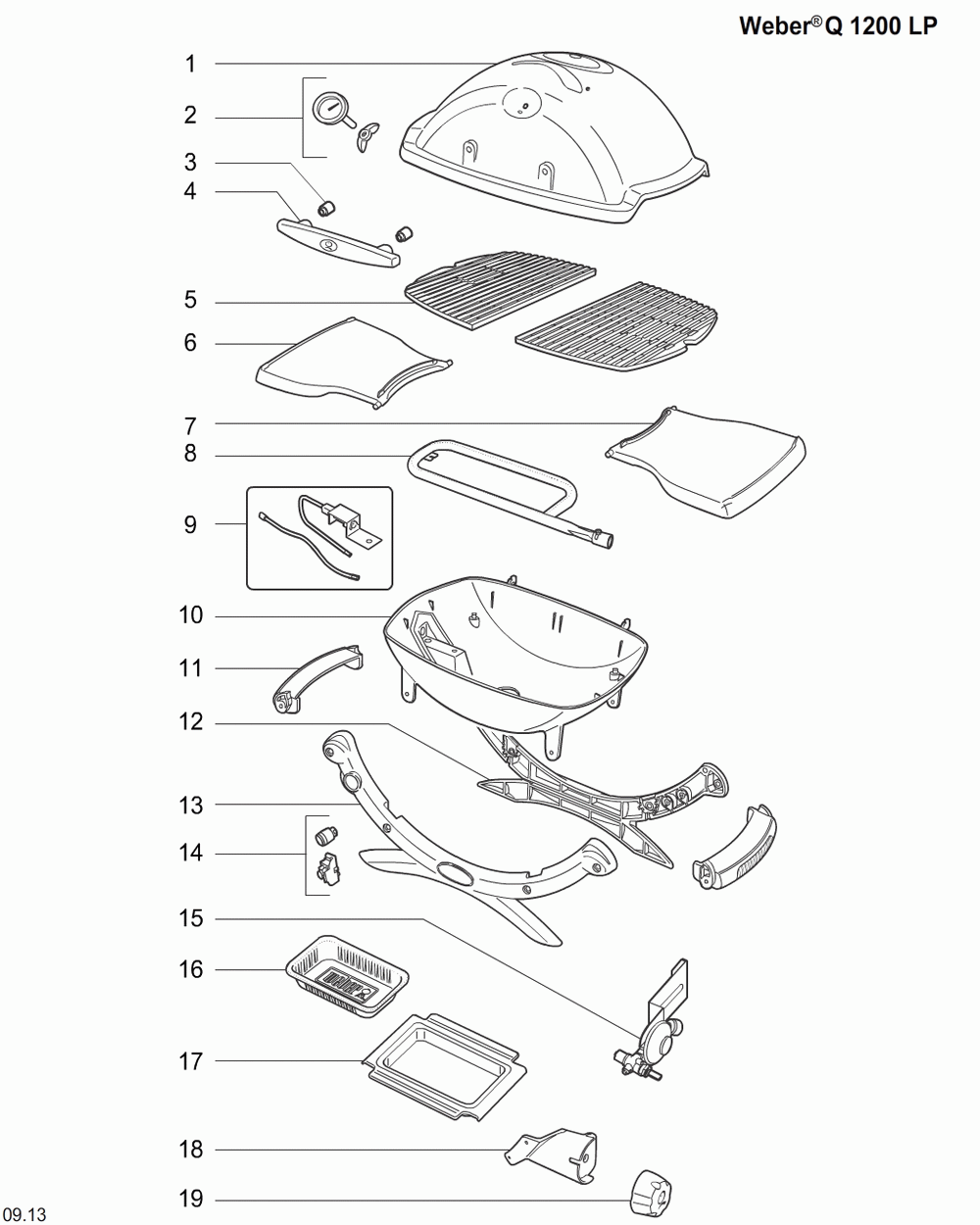 Diagram Diagram and Parts List for 51060001 2014 Weber Grill