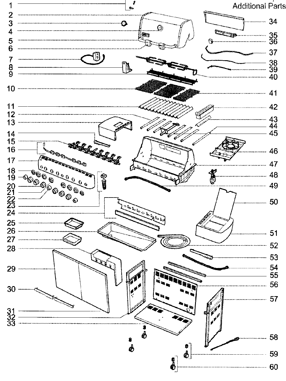 Cabinet Assembly Diagram and Parts List for SUMMITS-670NG 2009 Weber Built-In Cooking