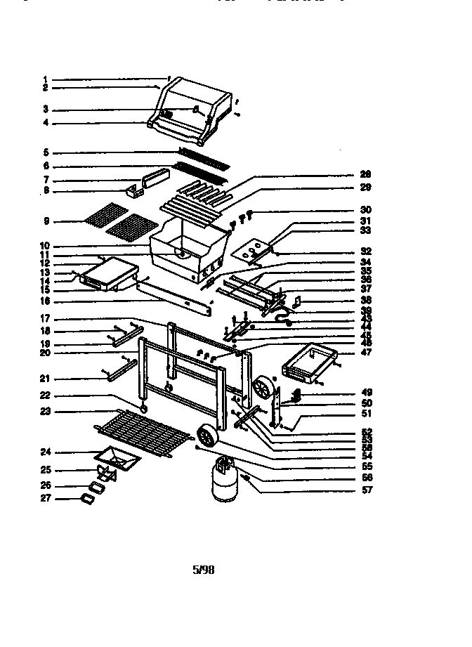 Platinum Diagram and Parts List for 882601 MAROON Weber Grill