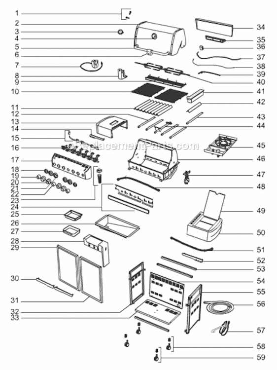 Page A Diagram and Parts List for 7271001  Weber Grill