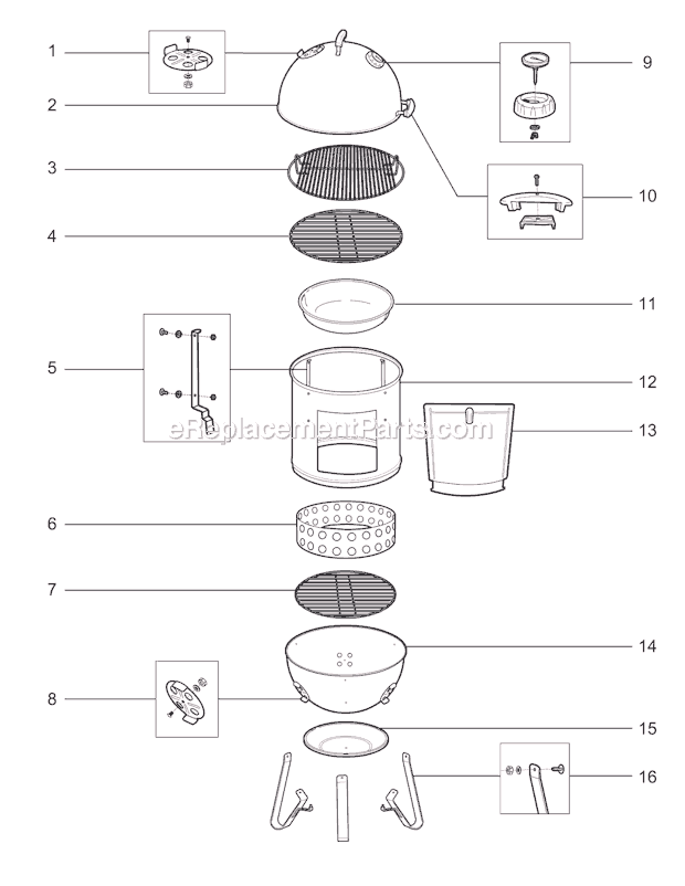 Page A Diagram and Parts List for 731001 2009 Weber Grill