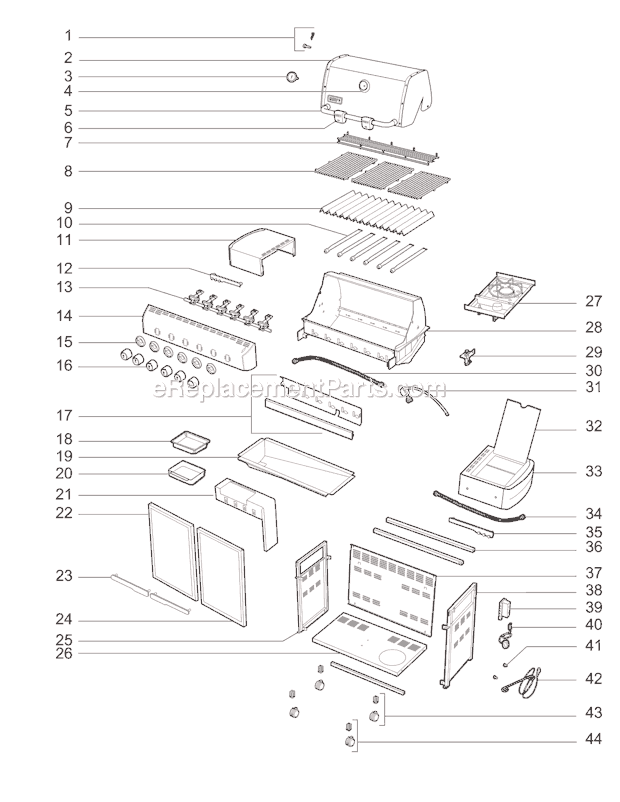 Page A Diagram and Parts List for 7320001 2010 Weber Grill