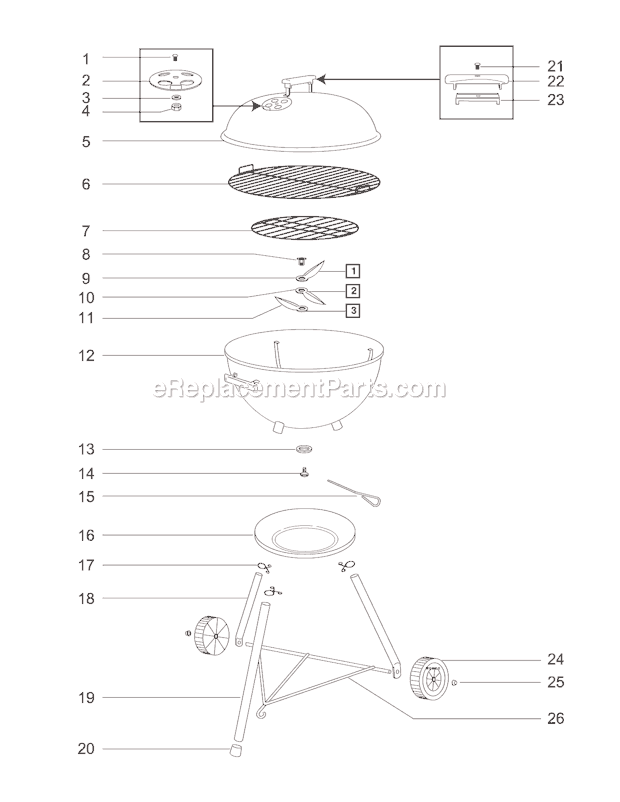 Page A Diagram and Parts List for 741004  Weber Grill