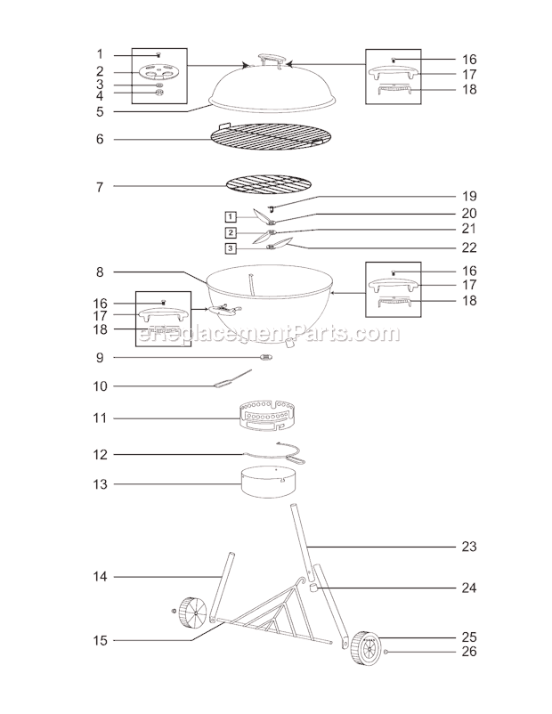 Page A Diagram and Parts List for 758098  Weber Grill