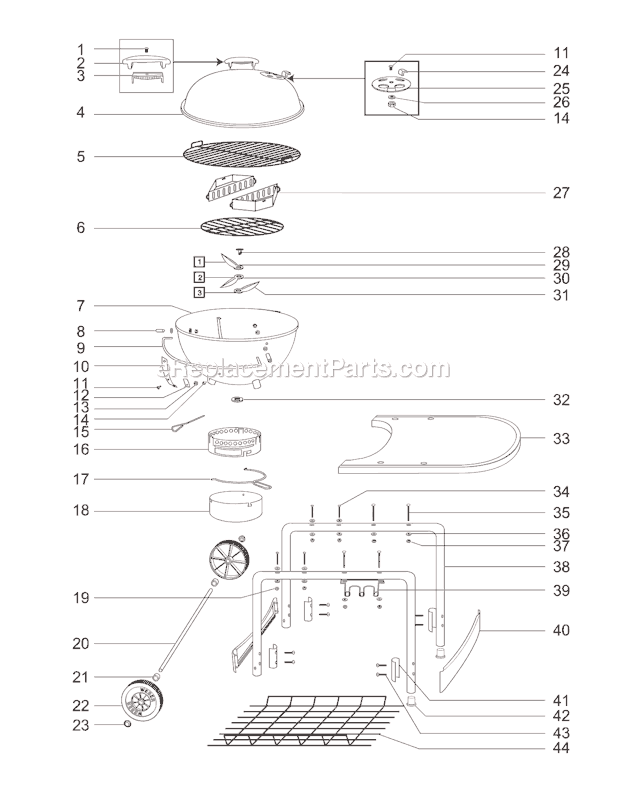 Page A Diagram and Parts List for 761004  Weber Grill