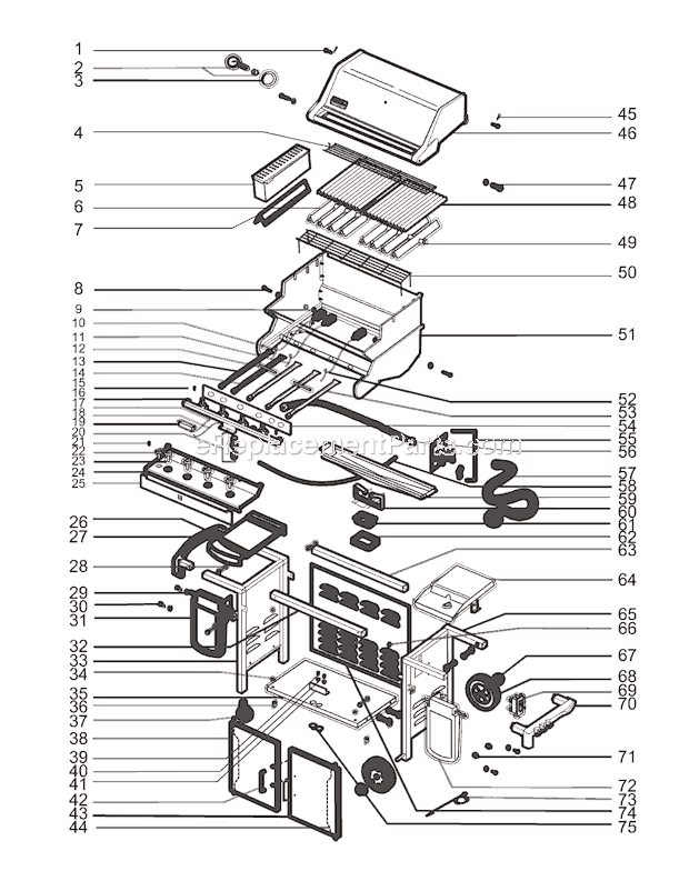 Page A Diagram and Parts List for 7730001 2005 Weber Grill