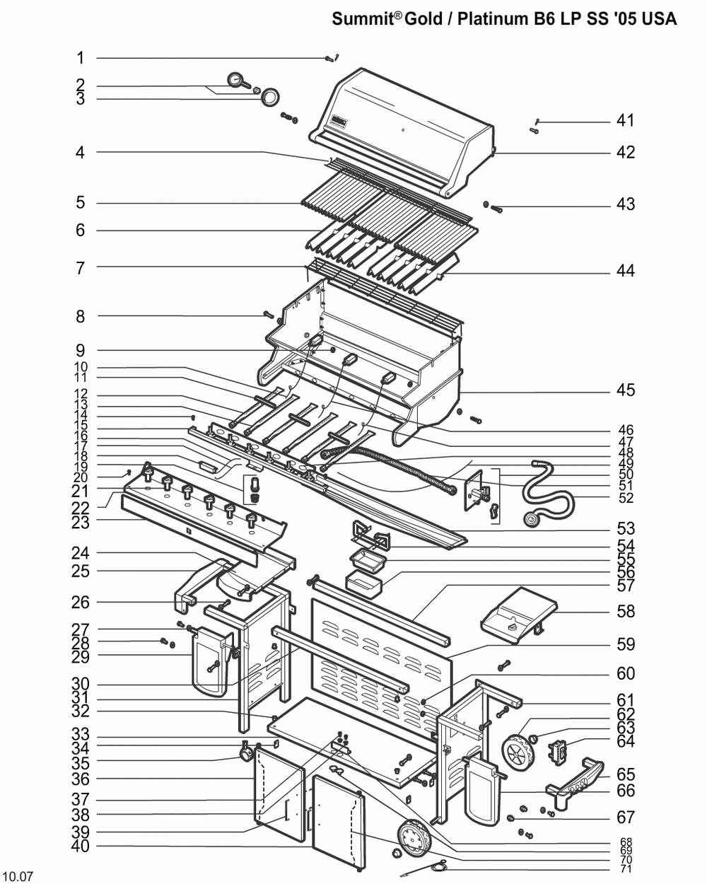 Diagram Diagram and Parts List for 7770009  Weber Grill