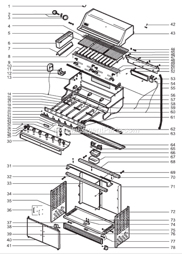 Page A Diagram and Parts List for 7790501 2006 Weber Grill