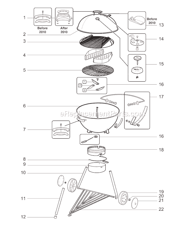 Page A Diagram and Parts List for 781001  Weber Grill
