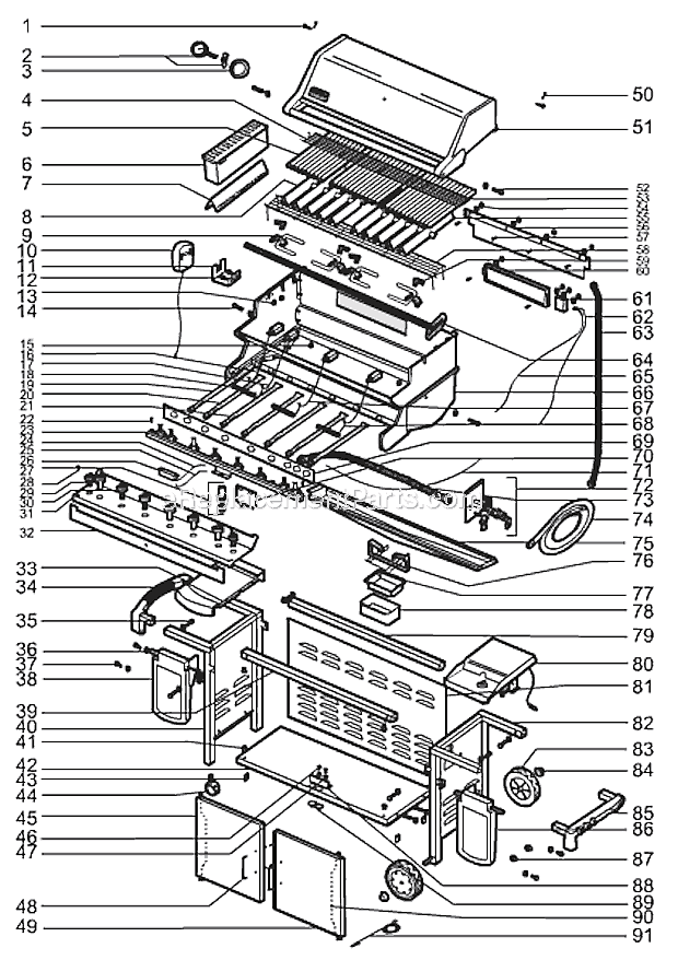 Page A Diagram and Parts List for 7890001  Weber Grill