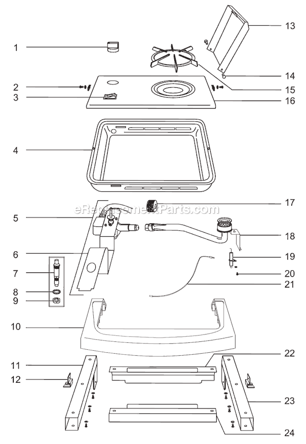 Page A Diagram and Parts List for 78985  Weber Built-In Cooking