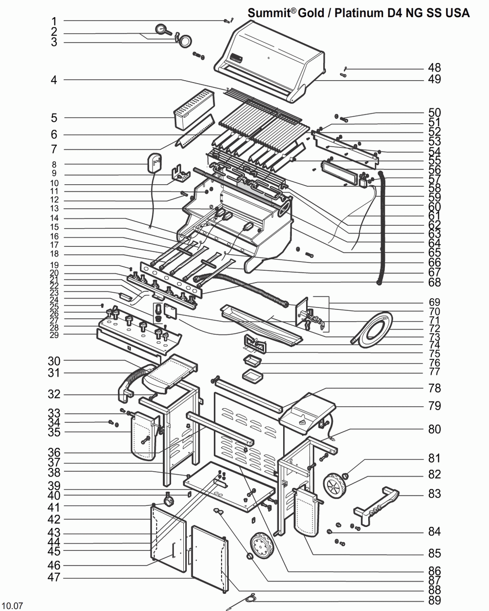 Diagram Diagram and Parts List for 7840009  Weber Grill