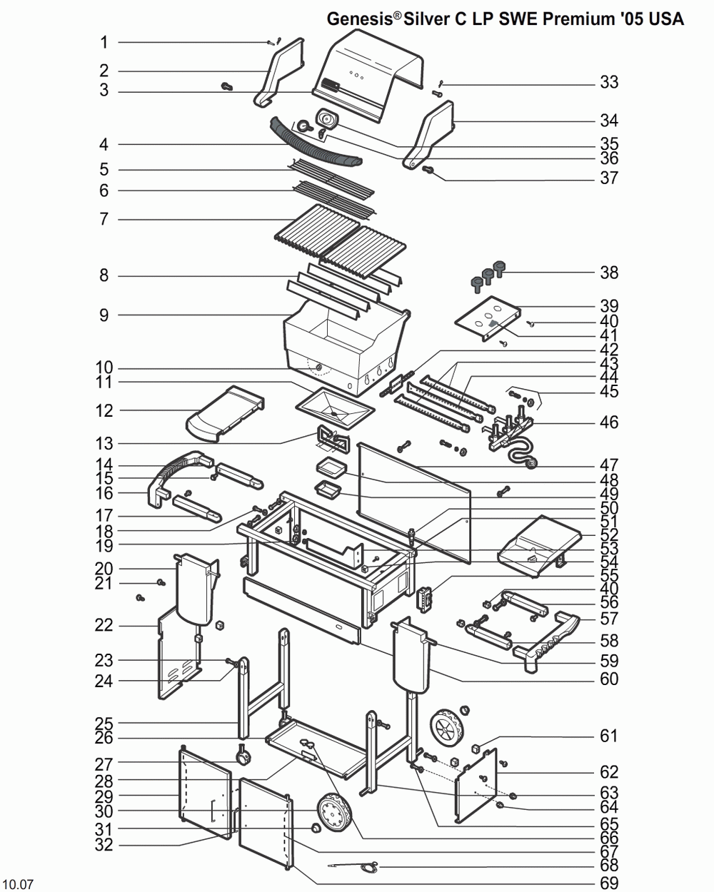 Diagram Diagram and Parts List for 6731309  Weber Grill