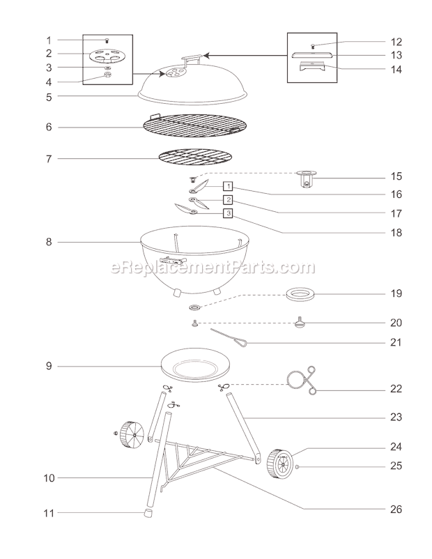 Page A Diagram and Parts List for 81001  Weber Grill