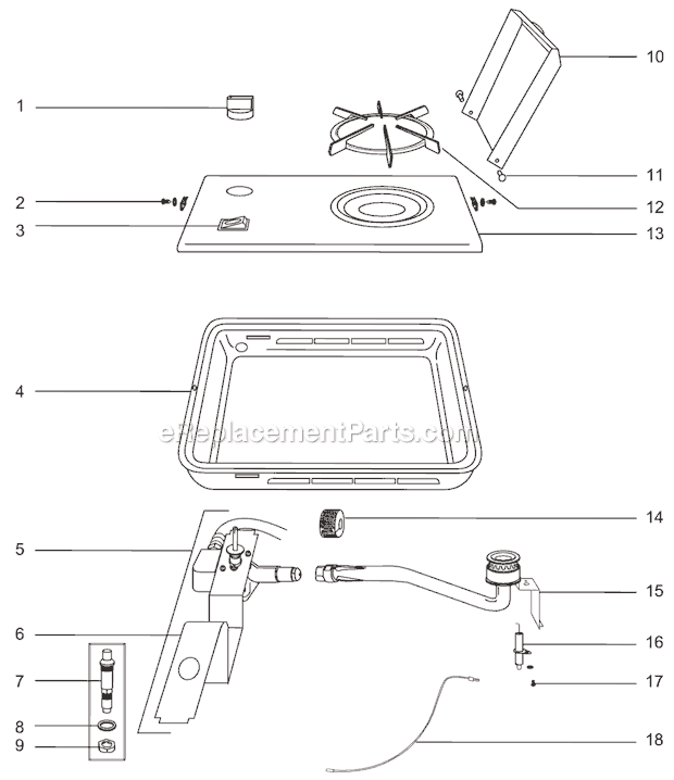 Page A Diagram and Parts List for 814  Weber Built-In Cooking