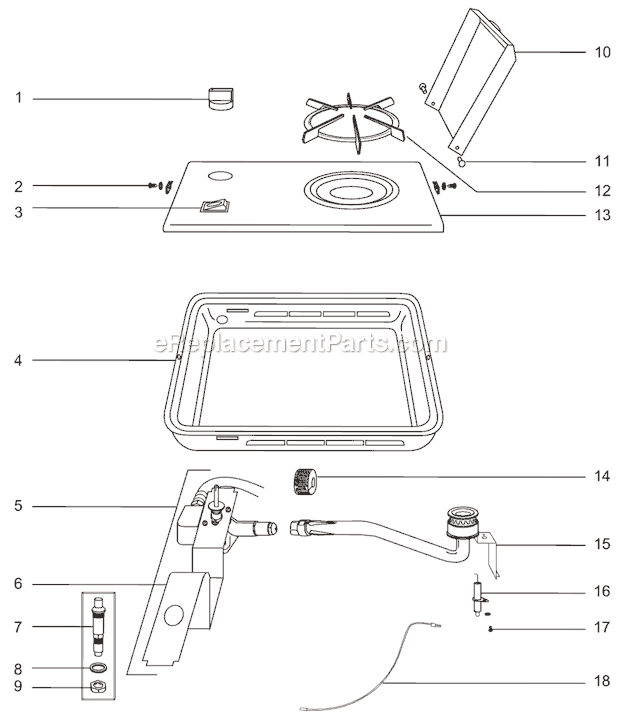 Page A Diagram and Parts List for 815  Weber Built-In Cooking